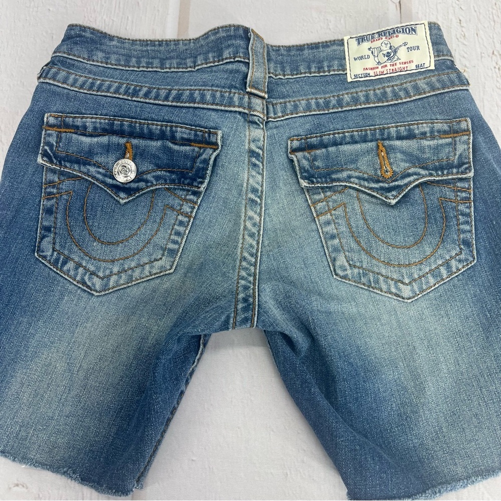 True‎ Religion Jeans Shorts World Tour Ricky Super T Made in USA Size 26 - Picture 4 of 10